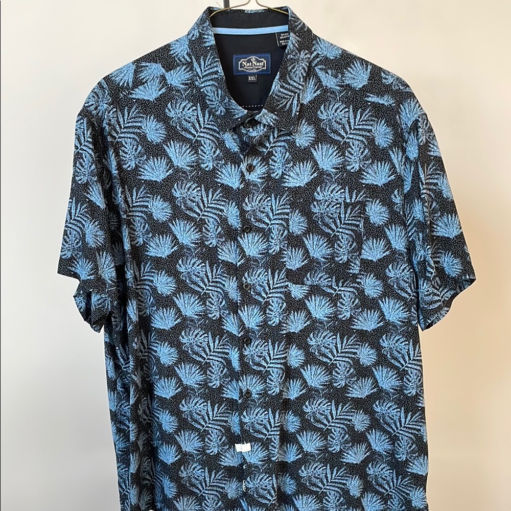Nat Nast Men's Blue Hawaiian Shirt